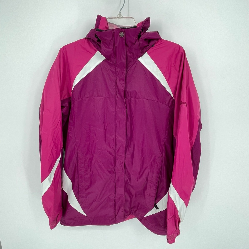 Columbia Women's Pink XCO Interchange Hooded Outdoor Rain‎ Jacket Size M